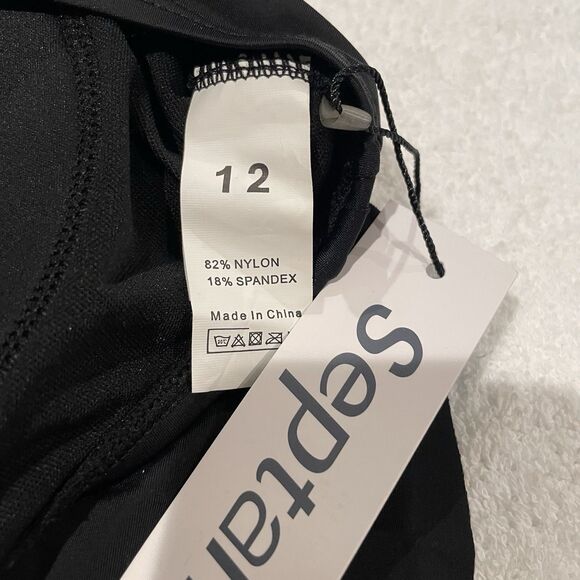 Women’s Septangle Tankini Bathing Suit Swimsuit Top only Black Size 12 NEW - Picture 6 of 6